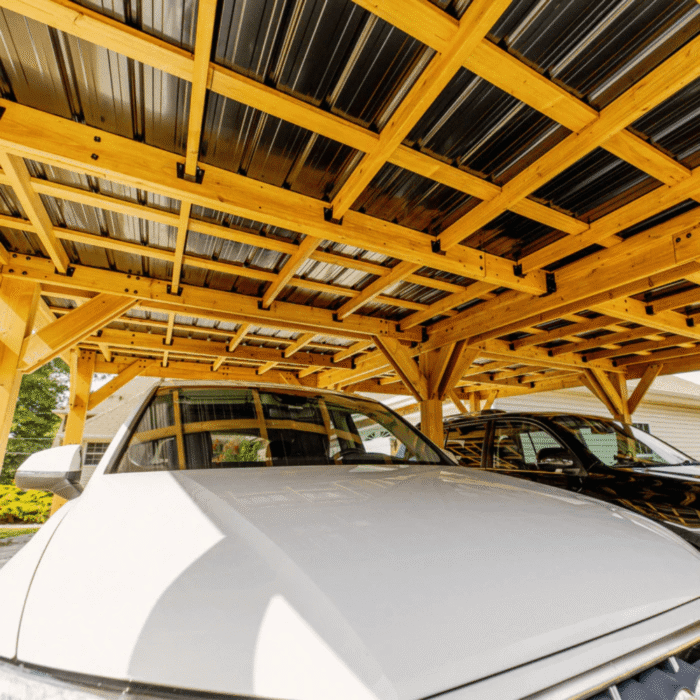 Backyard Discovery Kingsport Cedar Wood Carport with Steel Roof - Image 5