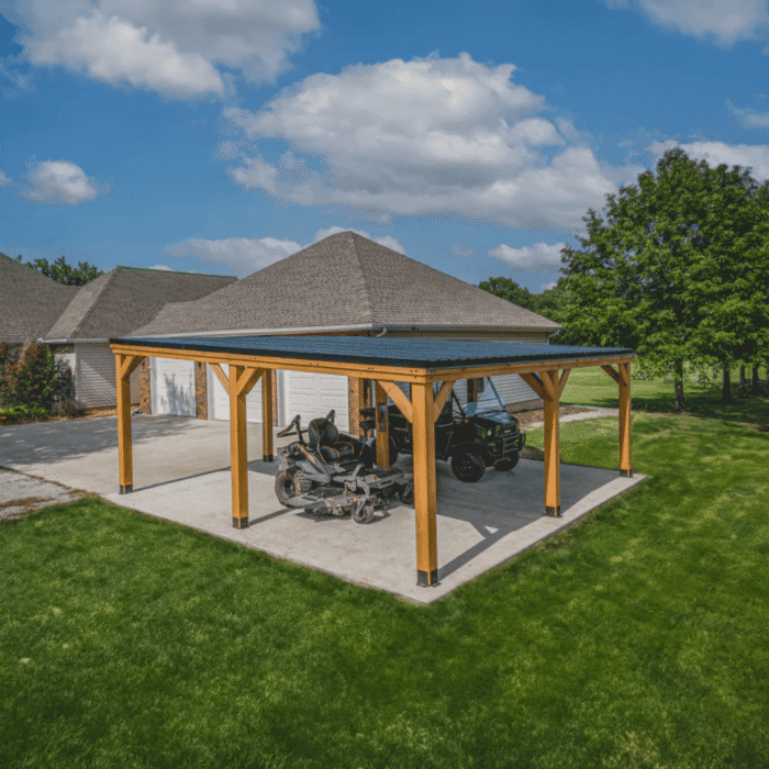 Backyard Discovery Kingsport Cedar Wood Carport with Steel Roof - Image 4