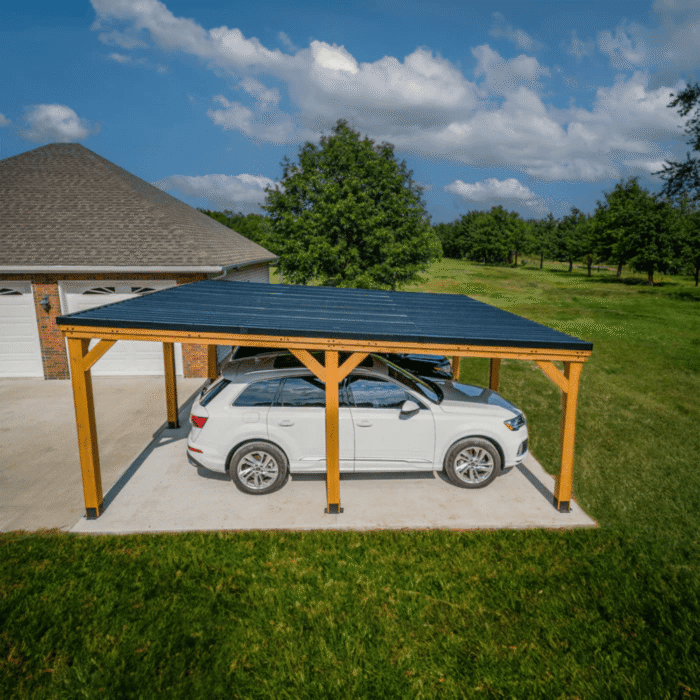 Backyard Discovery Kingsport Cedar Wood Carport with Steel Roof - Image 3