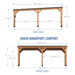 Backyard Discovery Kingsport Cedar Wood Carport with Steel Roof - Image 12