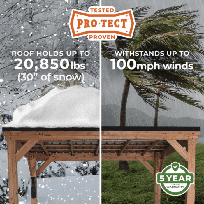 Backyard Discovery Kingsport Cedar Wood Carport with Steel Roof - Image 11