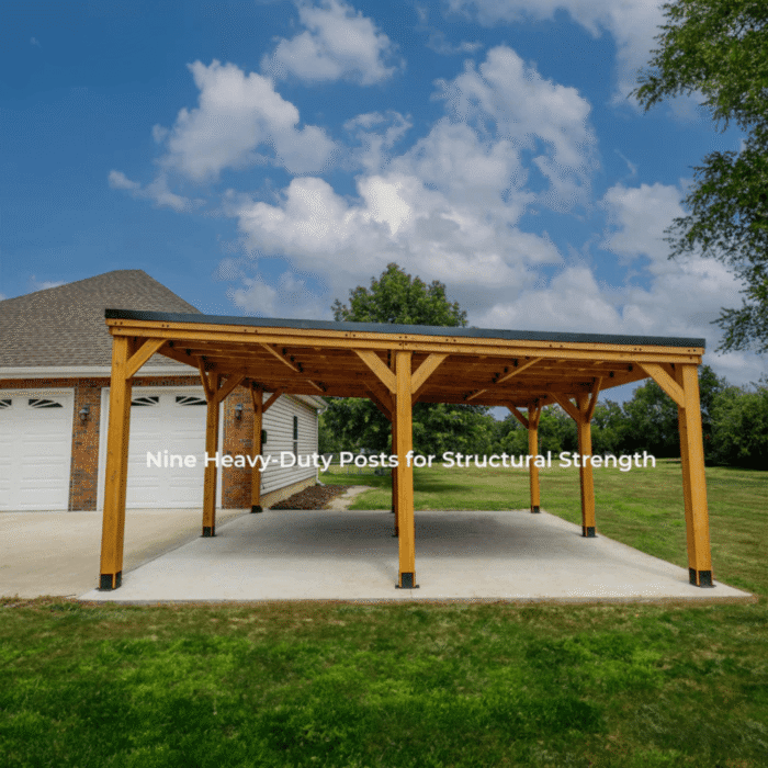 Backyard Discovery Kingsport Cedar Wood Carport with Steel Roof - Image 9