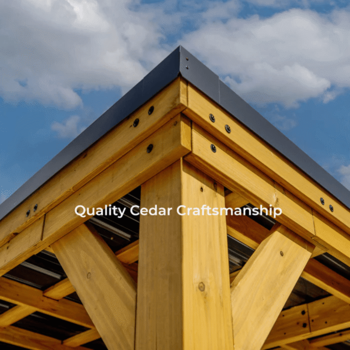 Backyard Discovery Kingsport Cedar Wood Carport with Steel Roof - Image 7
