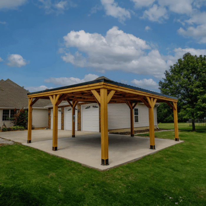 Backyard Discovery Kingsport Cedar Wood Carport with Steel Roof - Image 6