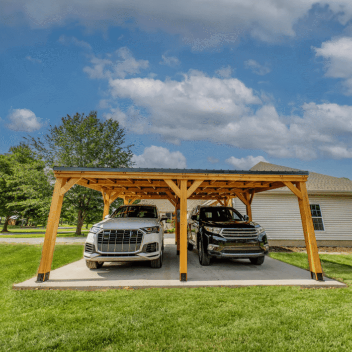 Backyard Discovery Kingsport Cedar Wood Carport with Steel Roof - Image 13