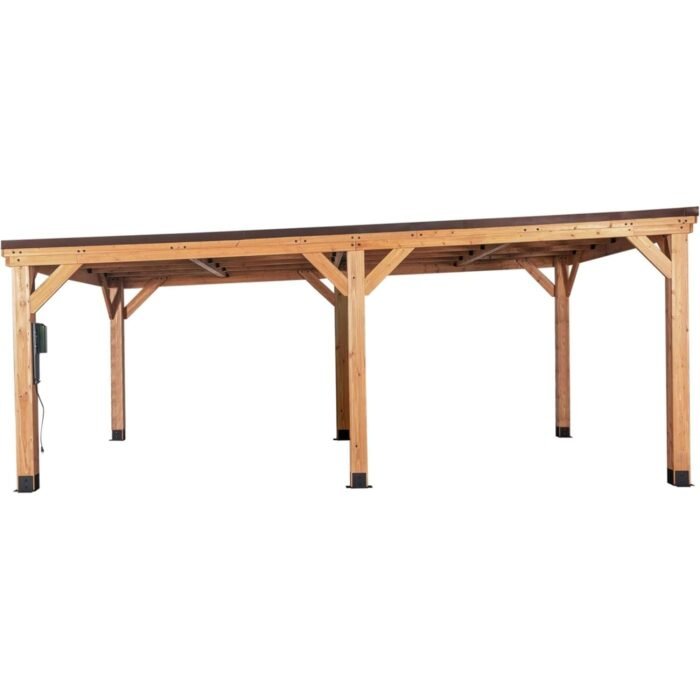 Backyard Discovery Kingsport Cedar Wood Carport with Steel Roof - Image 1