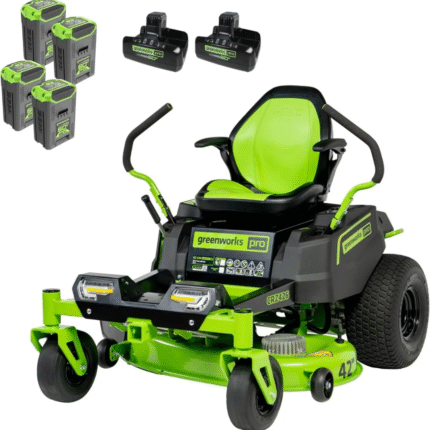 Greenworks 60V 42” Cordless Electric CrossoverZ Zero Turn Riding Mower, 8.0Ah Batteries and Dual Port Turbo Chargers