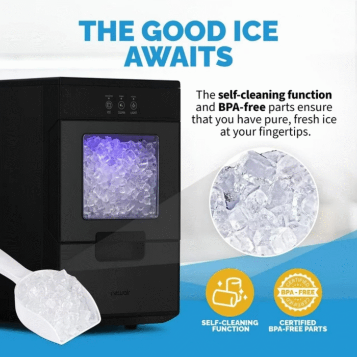 Newair 44lb Countertop Nugget Ice Maker in Black - Image 6