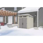 Suncast 7′ x 7′ Modernist Resin Outdoor Storage Shed - Image 4