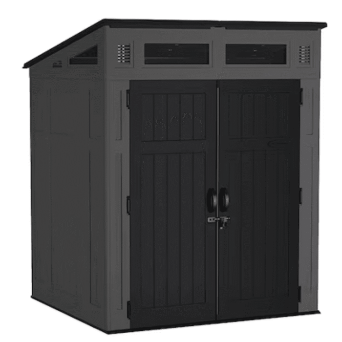 Suncast 6-Feet x 4-Feet Modernist Lean-to Resin Storage Shed (Floor Included) in Gray | BMS6583T - Image 1