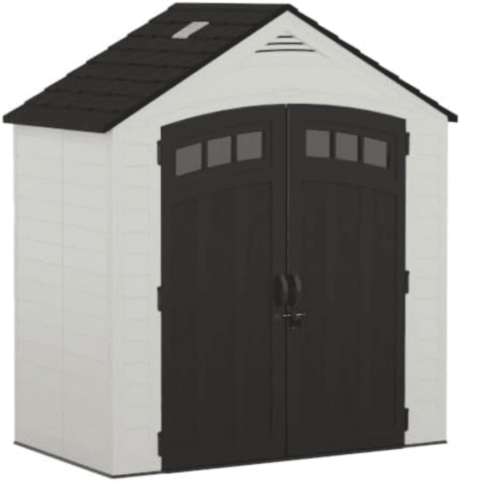Suncast Vista 7 ft. x 4 ft. Resin Standard Modern Storage Shed with Floor Kit - Image 1