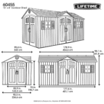 Lifetime 15′ x 8′ Dual Entry Outdoor Storage Shed, Gray - Image 2