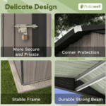 6 ft. W x 4 ft. D Outdoor Storage Brown Metal Shed with Sloping Roof and Double Lockable Door (24.8 sq. ft.) - Image 2