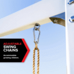 Sports power Vinyl-Covered Wood Swing Set – Classic & Durable for Outdoor Fun - Image 2
