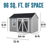 Heartland Coronado 12-ft x 8-ft Gable Style Wood Outdoor Storage Shed with Windows and DoorsHeartland Coronado 12-ft x 8-ft Gable Style Wood Outdoor Storage Shed with Windows and Doors - Image 2