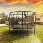 ALLSTAR 10′ Trampoline for Kids Outdoor Backyard Play Equipment w/ Net & Ladder - Image 2