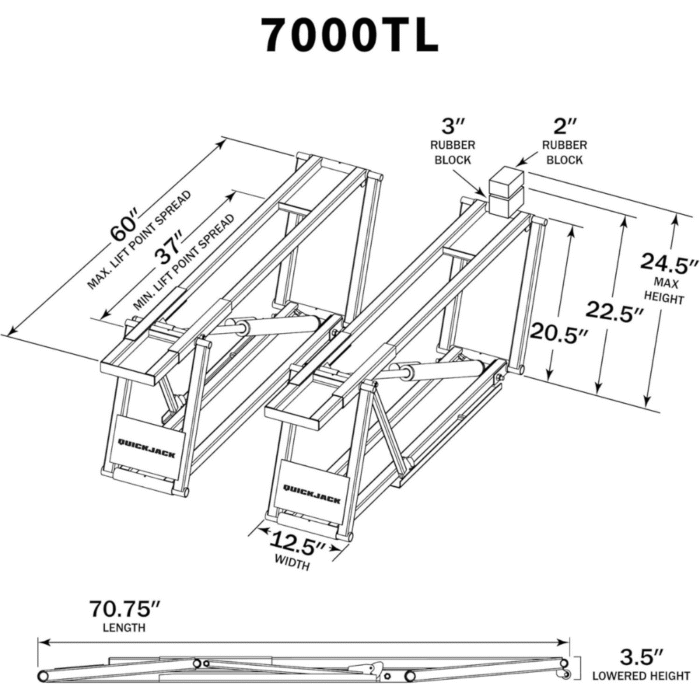 QuickJack 7000TL Portable Lift 7,000 lbs - Image 2