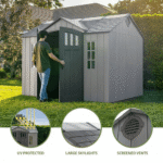 Lifetime 10′ x 8′ Outdoor Storage Shed, Gray - Image 11