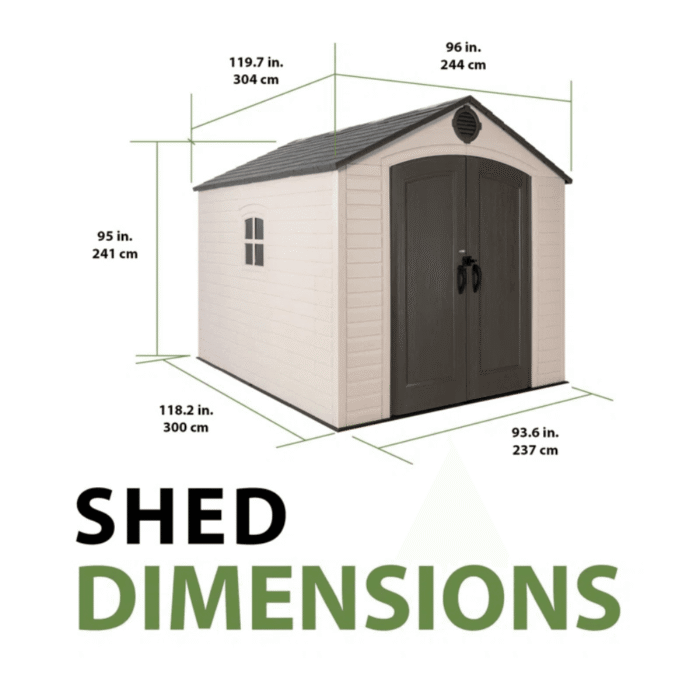 Lifetime 8 Ft. x 10 Ft. High-Density Polyethylene (Plastic) Outdoor Storage Shed with Steel-Reinforced Construction - Image 10