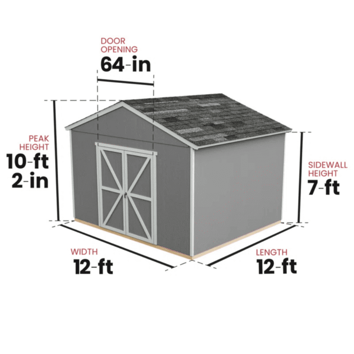Astoria 12 ft. W x 12 ft. D Wood Storage Shed - Image 9