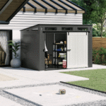 Modernist 10 ft. x 7 ft. Barn Door Storage Shed Suncast - Image 2