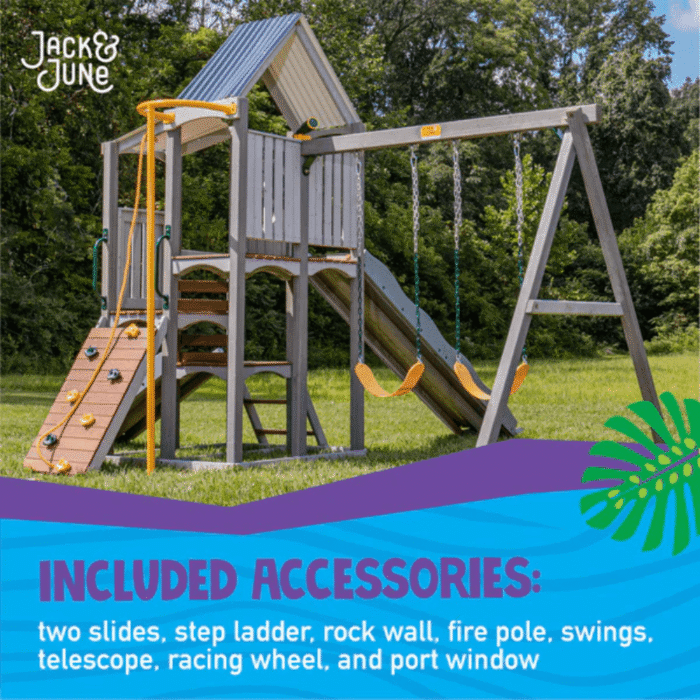 Jack & June Haven Wooden Swing Set - Image 2