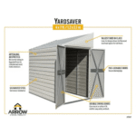 Arrow 4-ft x 7-ft Yardsaver Galvanized Steel Storage Shed - Image 3