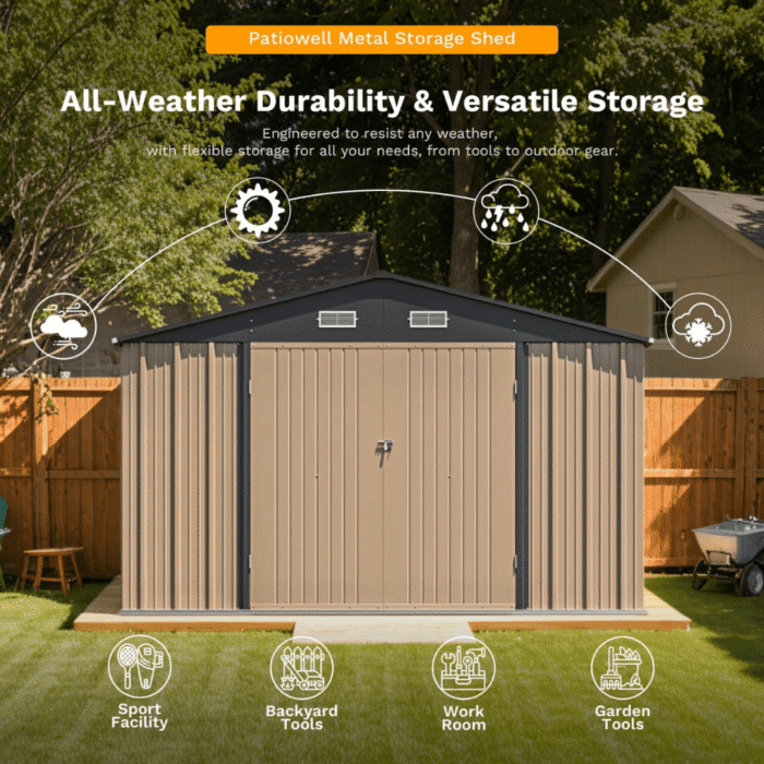 10 ft. W x 12 ft. D Size Upgrade Metal Storage Shed 119 sq. ft. - Image 2