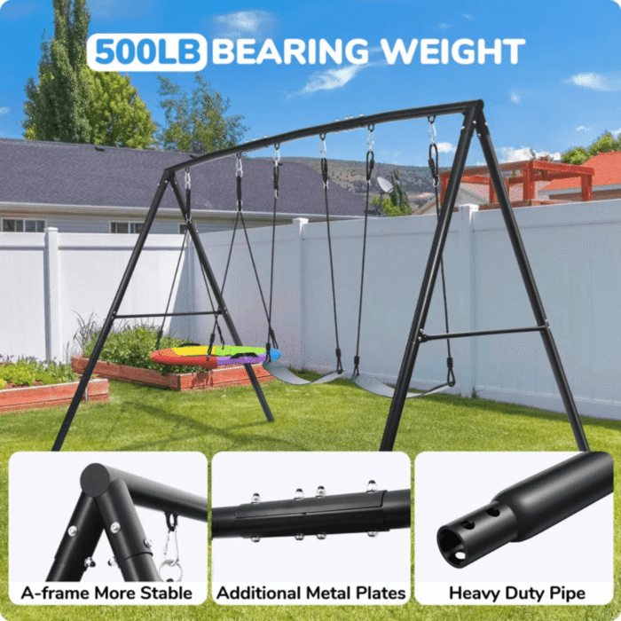 Klo Kick Metal Swing Set with 3 Swings - Image 3