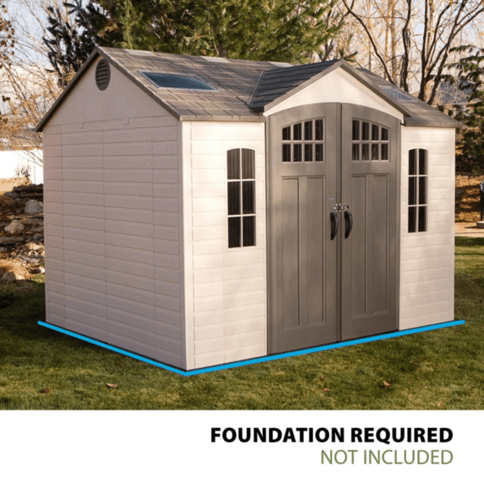 Lifetime 10 Ft. x 8 Ft. High-Density Polyethylene (Plastic) Outdoor Storage Shed with Steel-Reinforced Construction - Image 2