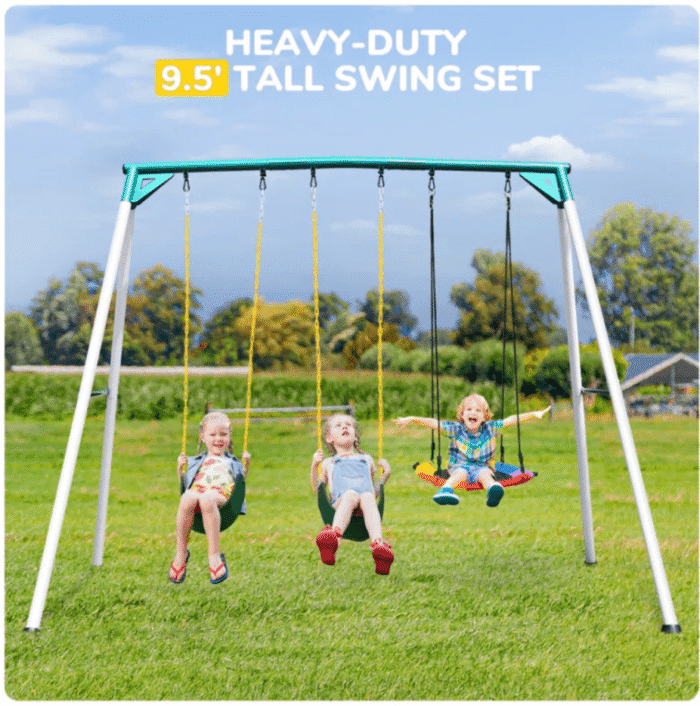 9.5′ Heavy-Duty Outdoor Porch Swing Set - Image 3
