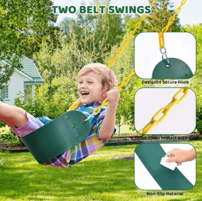 660lbs Heavy Duty Swing Set With 1 Platform Swing, 2 Belt Swings - Image 2