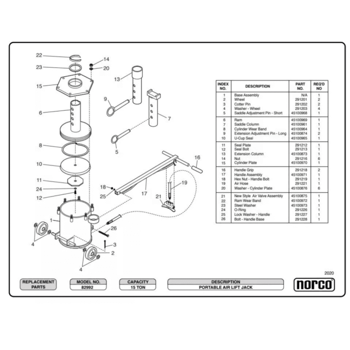 15 Ton Portable Air Lift Jack - Image 3