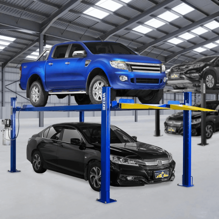 WEIZE 8500lbs 4 Post Car Lift with Caster Kits, Auto Car Storage Lift for Home Parking Garage – PLA-1030 - Image 3
