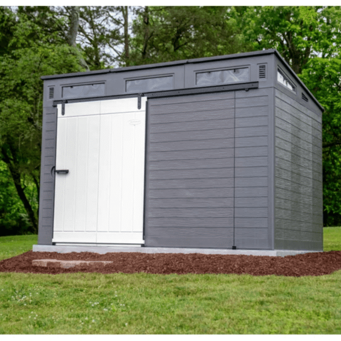 Modernist 10 ft. x 7 ft. Barn Door Storage Shed Suncast - Image 3