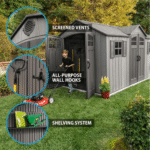Lifetime 15×8 Rough Cut Backyard Storage Shed With Floor (60318) - Image 3
