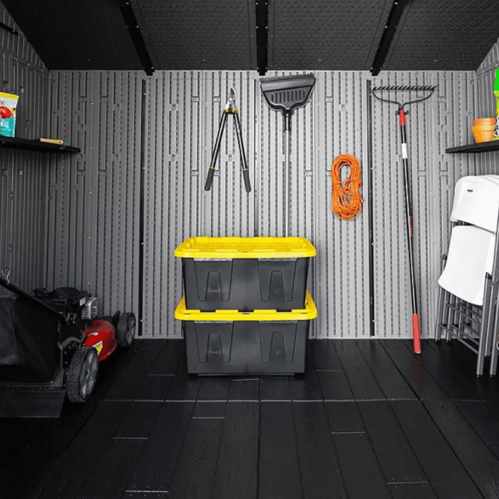 Lifetime 10′ x 8′ Outdoor Storage Shed, Gray - Image 4
