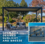 Backyard Discovery Sarasota 16’x10′ Galvanized Steel Louvered Pergola - Image 6