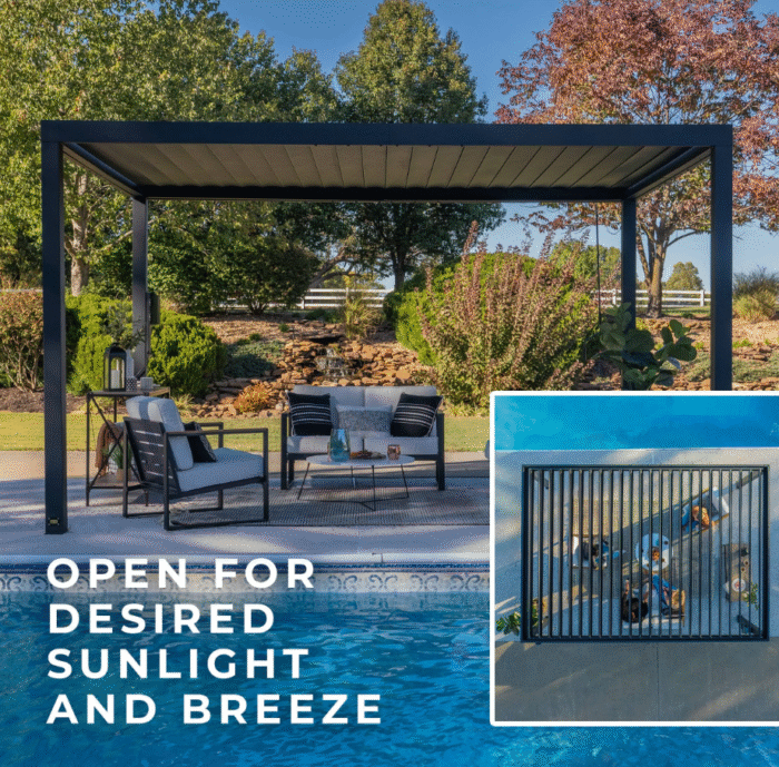 Backyard Discovery Sarasota 16’x10′ Galvanized Steel Louvered Pergola - Image 6