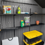 Lifetime 15′ x 8′ Dual Entry Outdoor Storage Shed, Gray - Image 5