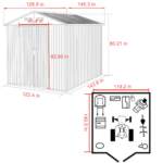 10 ft. W x 12 ft. D Outdoor Metal Storage Shed in Gray (120 sq. ft.) - Image 4