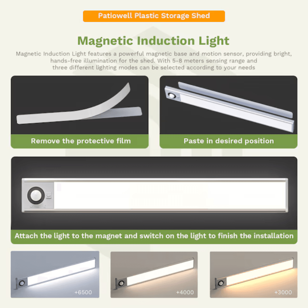 4-4 Patiowell 8-ft x 6-ft Kick-it Resin Storage Shed (Floor Included) - Image 3