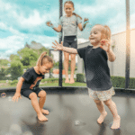 ALLSTAR 10′ Trampoline for Kids Outdoor Backyard Play Equipment w/ Net & Ladder - Image 5