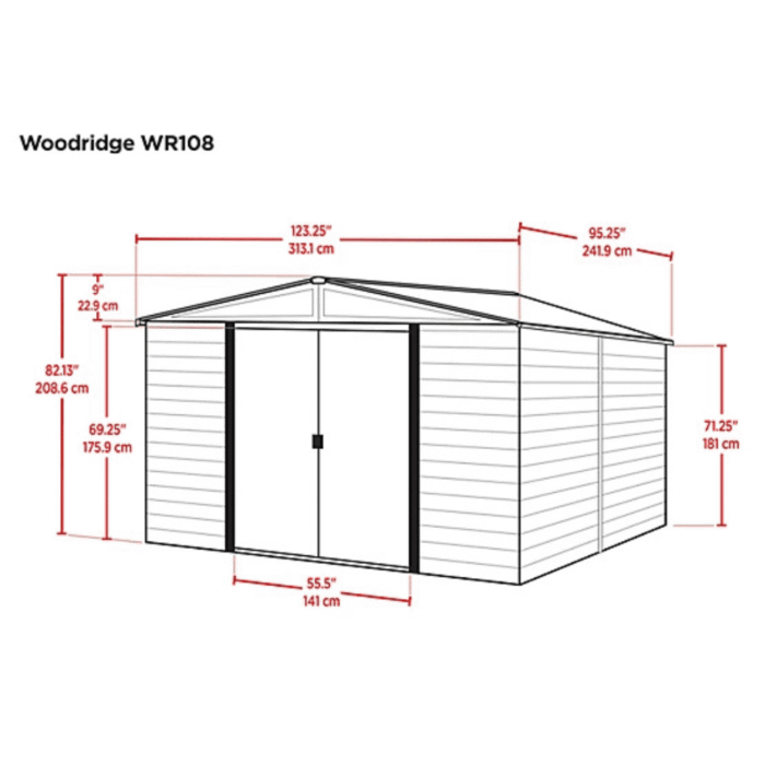 Arrow 10 ft. x 8 ft. Woodridge Shed - Image 5