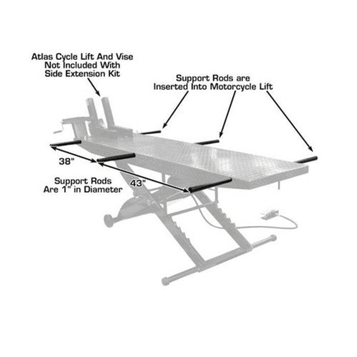 Atlas Motorcycle Lift W Side Extension Kit - Image 4