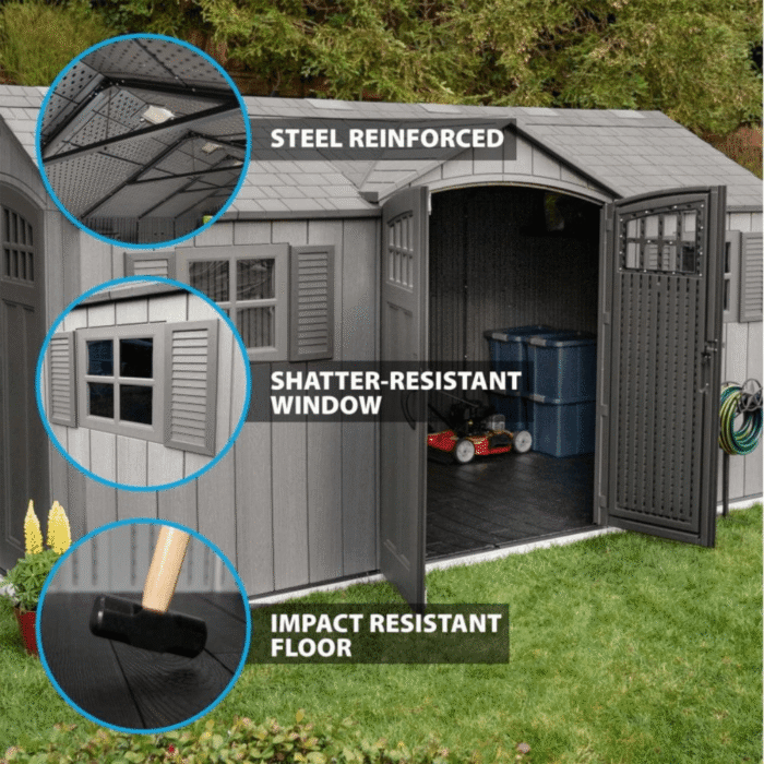 Lifetime 15×8 Rough Cut Backyard Storage Shed With Floor (60318) - Image 5