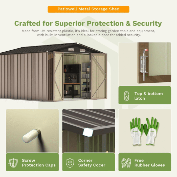 10 ft. W x 12 ft. D Size Upgrade Metal Storage Shed 119 sq. ft. - Image 5
