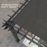Stratford 14 Ft. X 10 Ft. Black Steel Traditional Pergola with Sail Shade Soft Canopy - Image 6