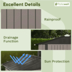 6 ft. W x 4 ft. D Outdoor Storage Brown Metal Shed with Sloping Roof and Double Lockable Door (24.8 sq. ft.) - Image 6