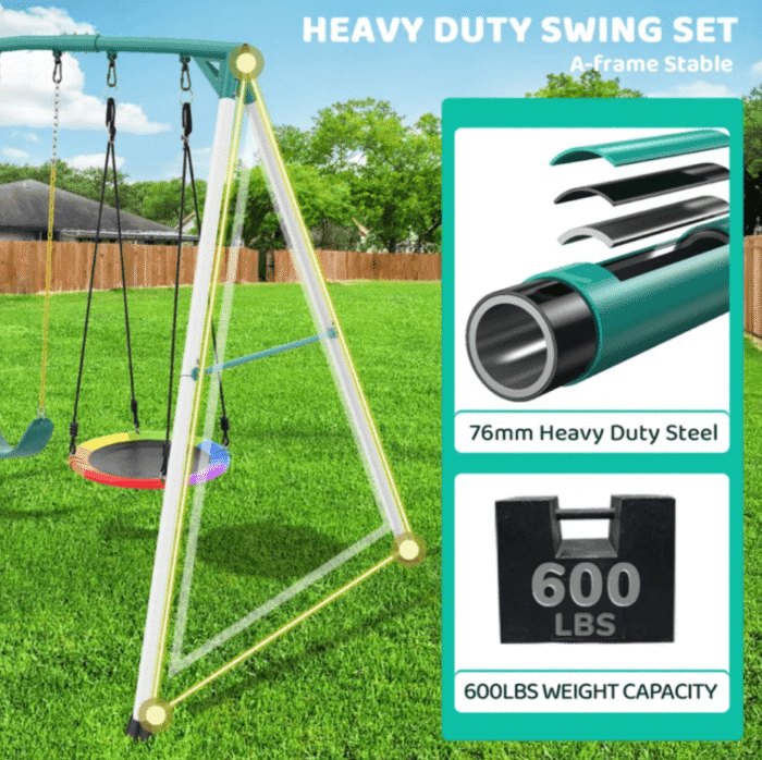9.5′ Heavy-Duty Outdoor Porch Swing Set - Image 6